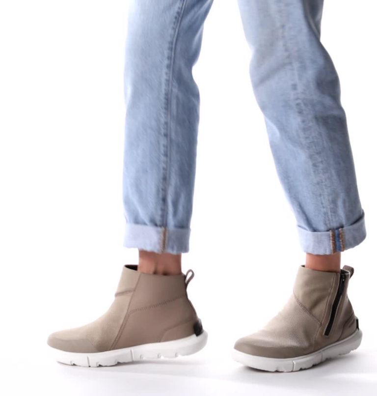 Women's SOREL Explorer II Waterproof Ankle Boot, Color: Omega Taupe, Sea Salt