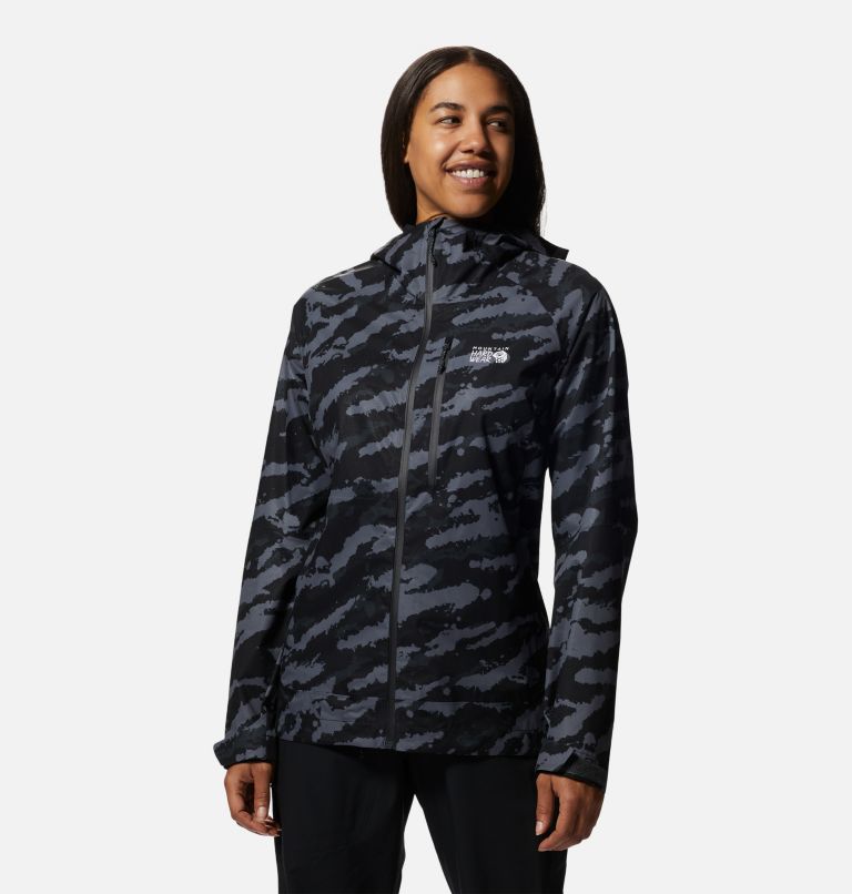 Women's Stretch Ozonic Jacket, Color: Black Paintstrokes Print, image 1