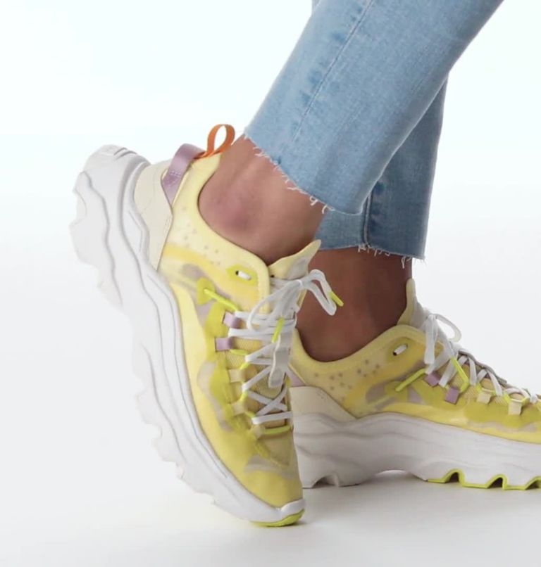 Thumbnail: Women's Kinetic Breakthru Tech Lace Trainer, Color: Tranquil Yellow, Chalk, image 2