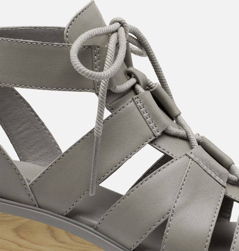 Thumbnail: Joanie III Lace-Up Wedge Sandale für Frauen, Color: Chrome Grey, White, image 7