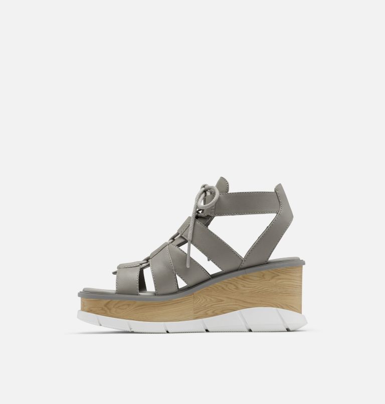 Sandale Compensée à Lacets Joanie III Femme, Color: Chrome Grey, White