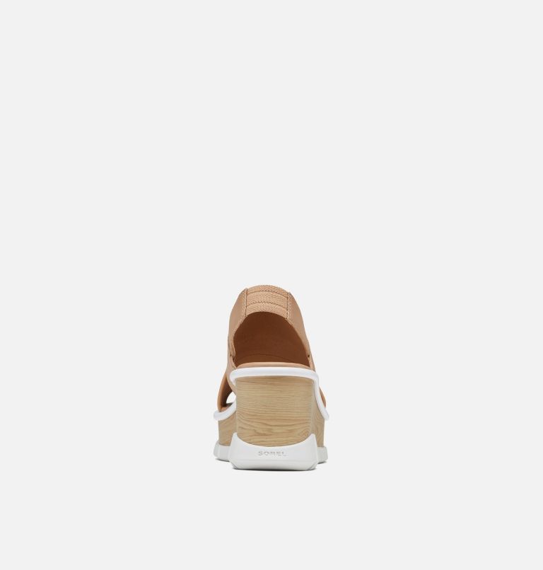 Thumbnail: Sandale plate compensée à bride arrière Joanie III pour femme, Color: Honest Beige, White, image 3