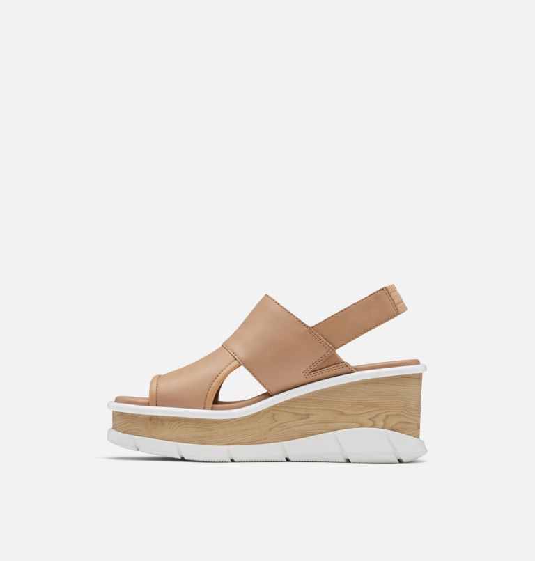 Women's Joanie III Slingback Wedge Sandal, Color: Honest Beige, White, image 4
