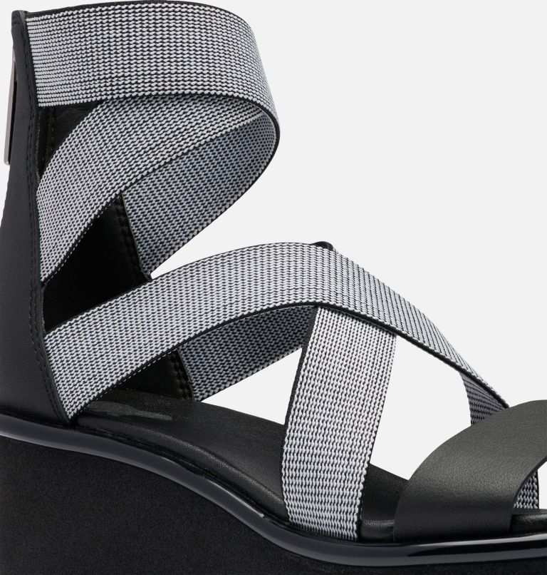 Thumbnail: Women's Joanie III Sport Strap Wedge Sandal, Color: Black, White, image 7
