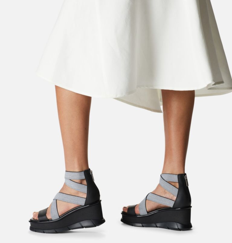 Thumbnail: Women's Joanie III Sport Strap Wedge Sandal, Color: Black, White, image 8