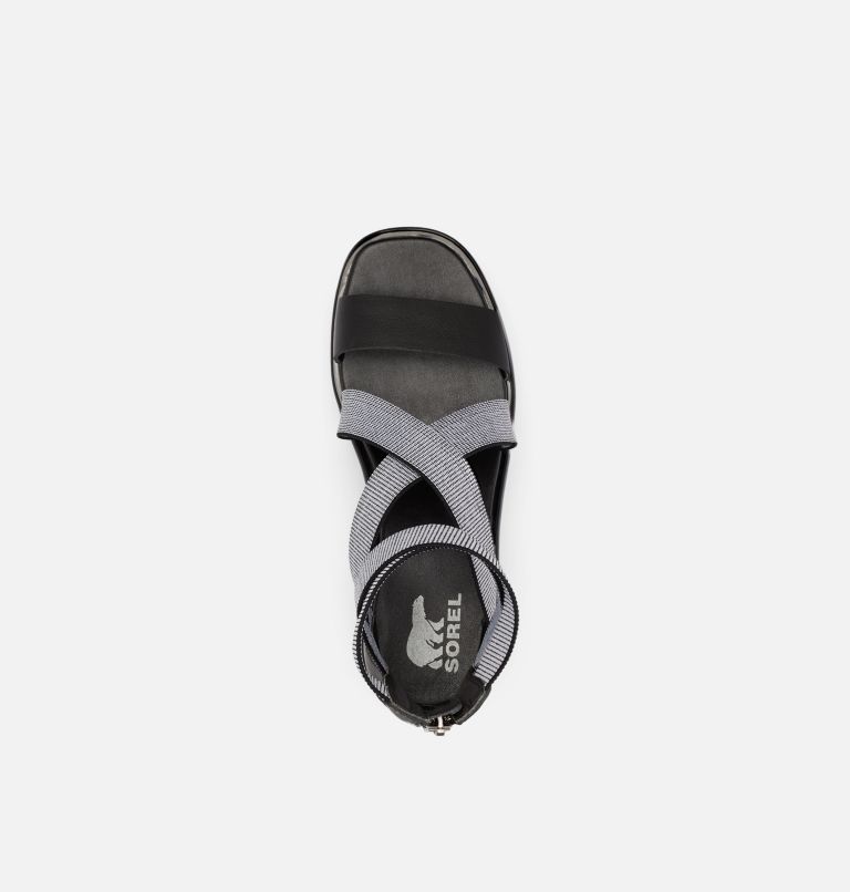 Women's Joanie III Sport Strap Wedge Sandal, Color: Black, White, image 5