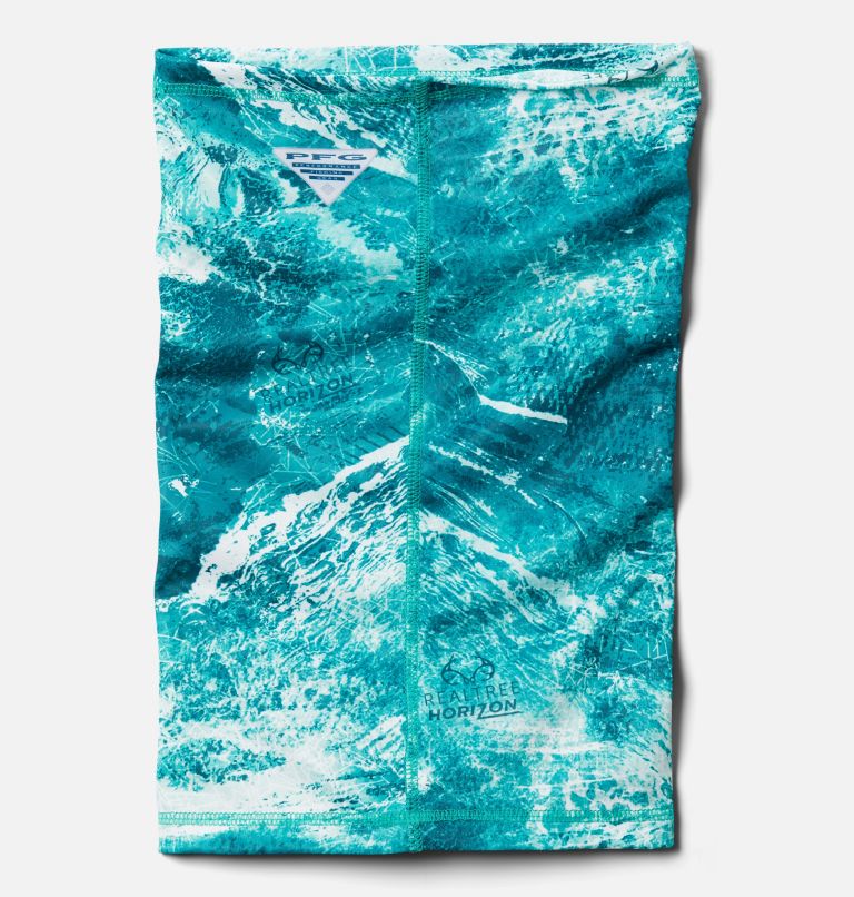 Super Terminal Tackle Neck Gaiter | 362 | L/XL, Color: Electric Turquoise Realtree Horizon, image 2