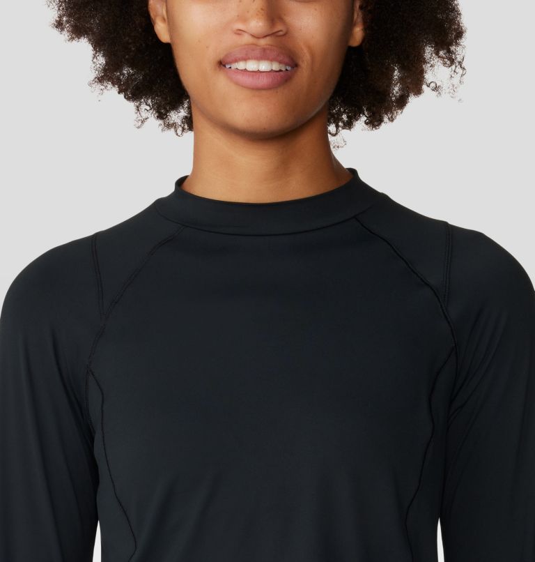 Women's Crater Lake Long Sleeve Crop, Color: Black, image 4