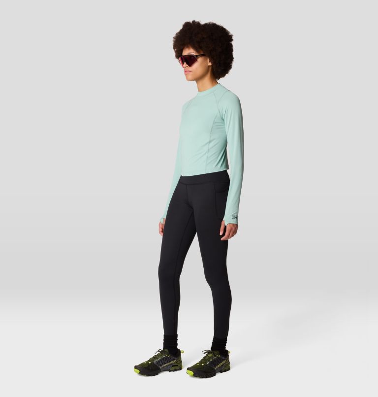 Women's Crater Lake Long Sleeve Crop, Color: Mineral Spring, image 5