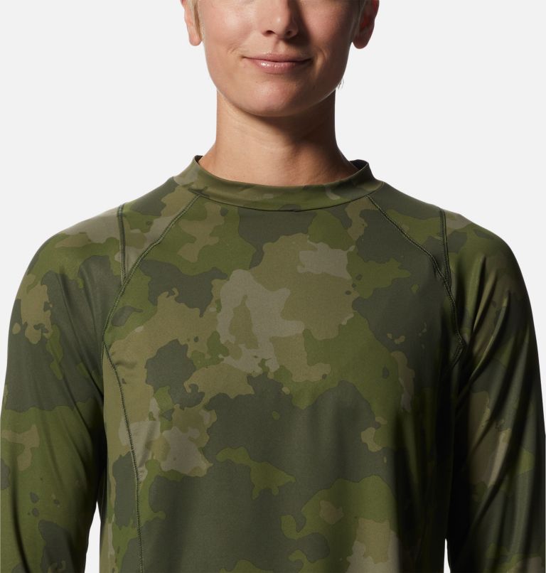 Thumbnail: Crater Lake Long Sleeve Crop | 348 | XS, Color: Surplus Green Pines Camo, image 4
