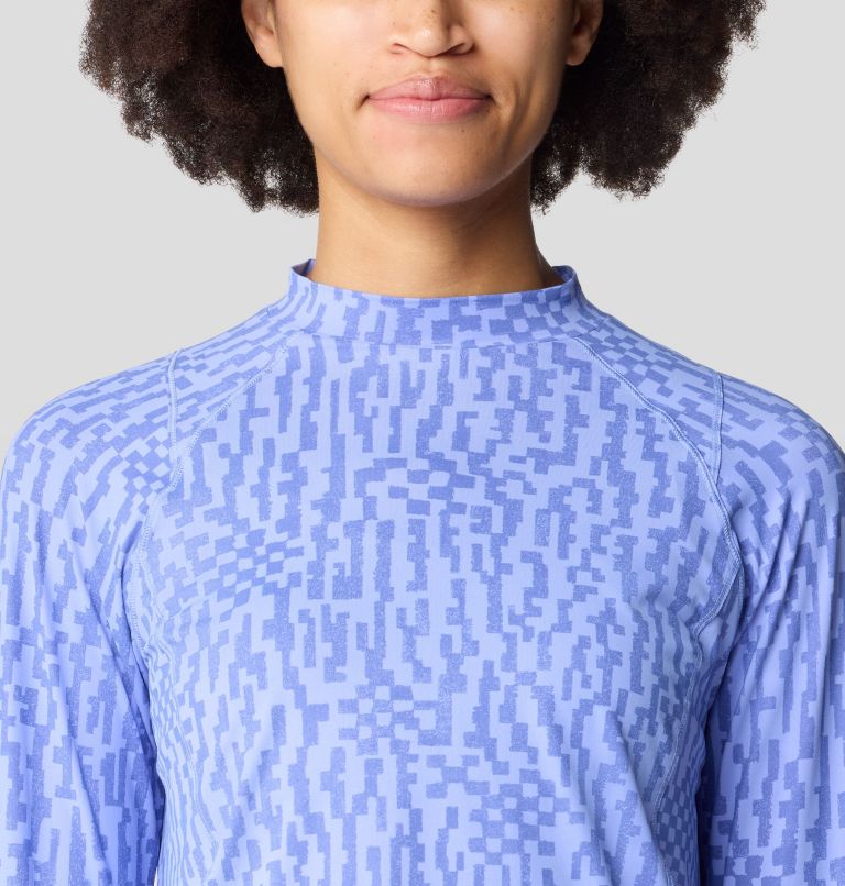 Women's Crater Lake Long Sleeve Crop, Color: Light Illusion Digidaze Print, image 4