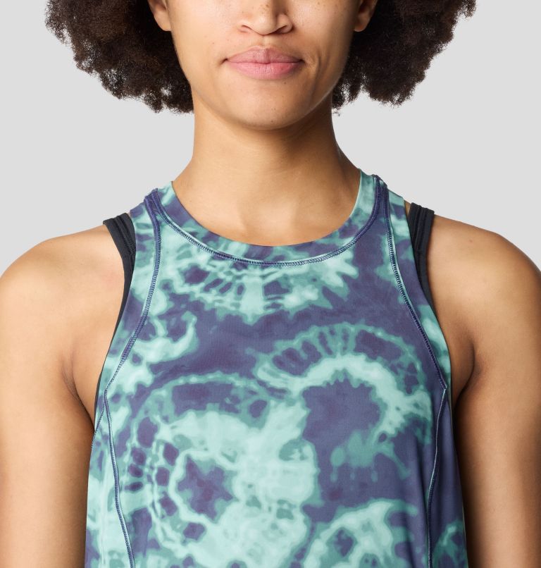 Women's Crater Lake Tank, Color: Lapis Dusk Spore Dye Print, image 4