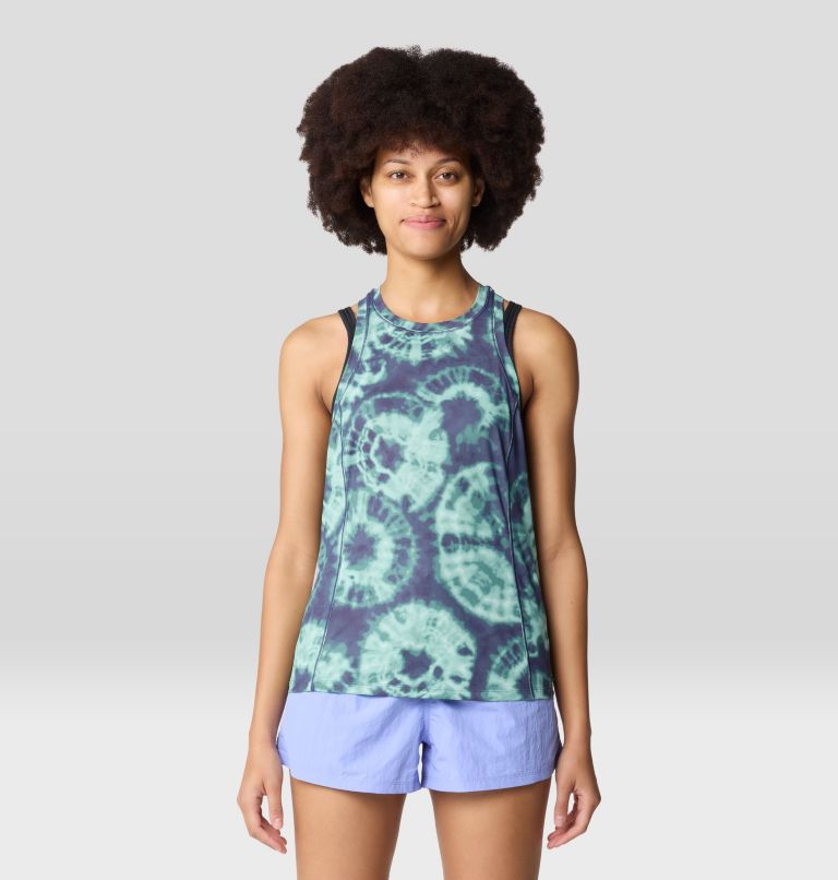 Women's Crater Lake Tank, Color: Lapis Dusk Spore Dye Print, image 1