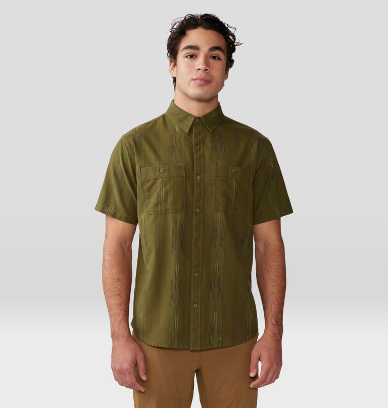 Chemise à manches courtes Grove Hide Out Homme, Color: Combat Green Ikat, image 5
