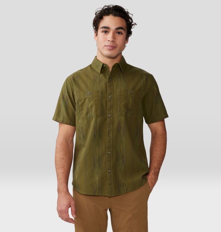 Chemise à manches courtes Grove Hide Out Homme, Color: Combat Green Ikat, image 6