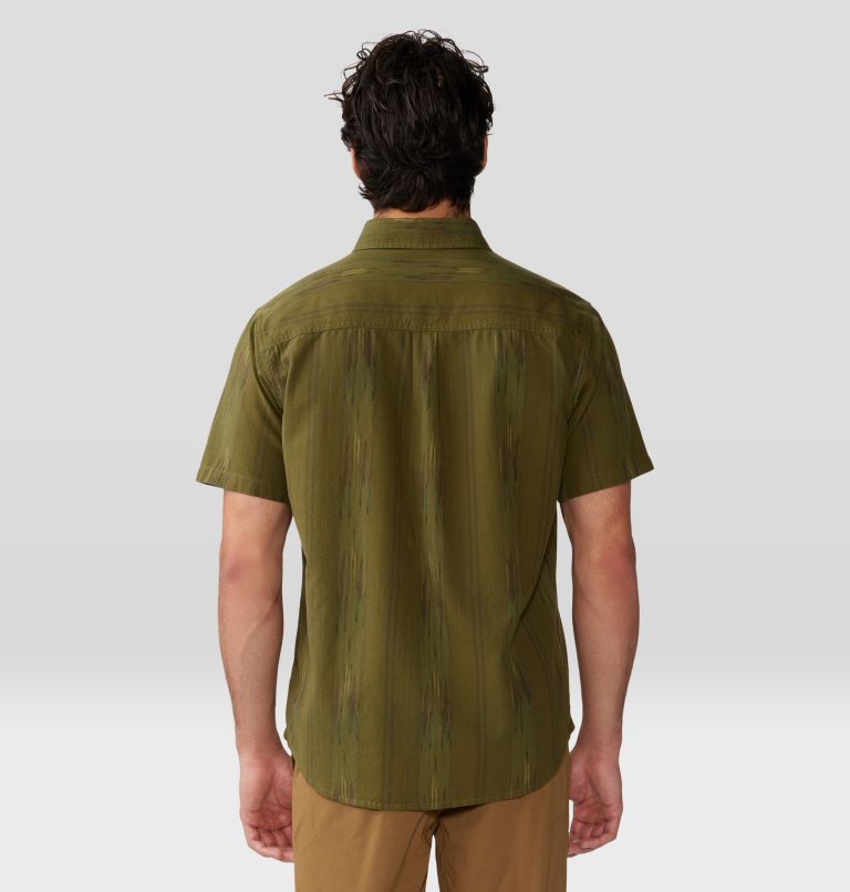 Thumbnail: Men's Grove Hide Out Short Sleeve Shirt, Color: Combat Green Ikat, image 2