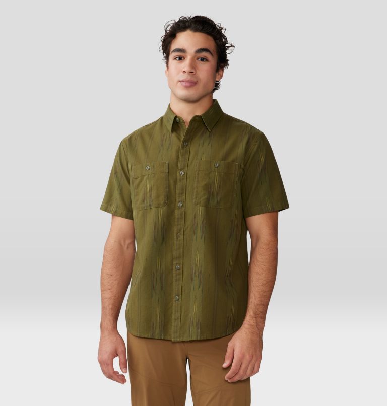 Chemise à manches courtes Grove Hide Out Homme, Color: Combat Green Ikat, image 1