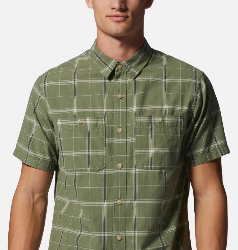 Men's Grove Hide Out Short Sleeve Shirt, Color: Field Windowpane Ikat, image 4