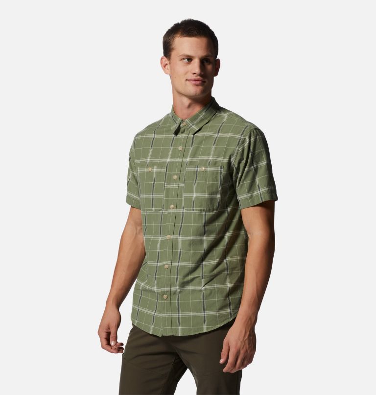 Men's Grove Hide Out Short Sleeve Shirt, Color: Field Windowpane Ikat, image 1