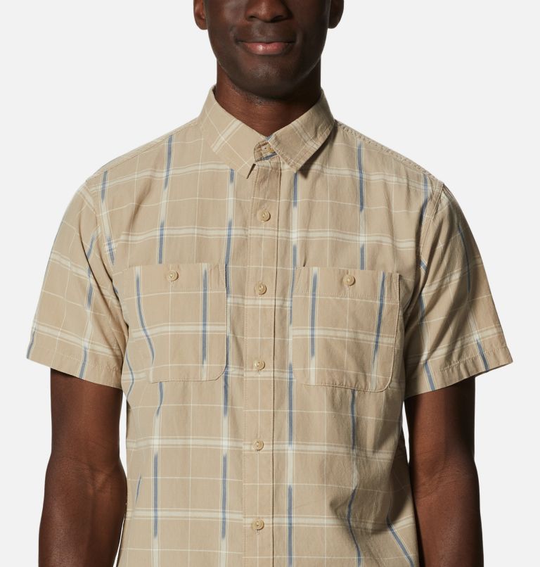 Men's Grove Hide Out Short Sleeve Shirt, Color: Badlands Windowpane Ikat, image 4