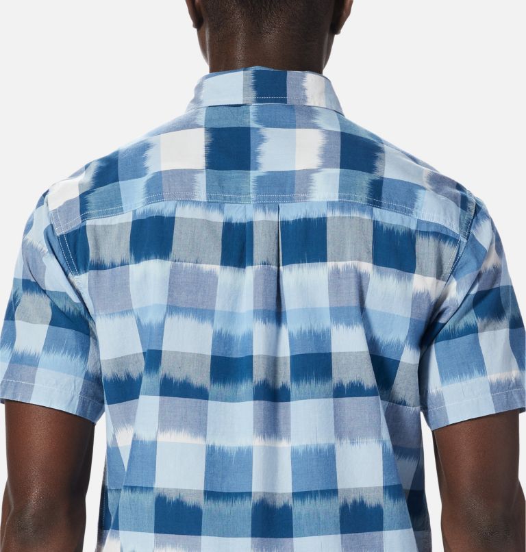 Thumbnail: Men's Grove Hide Out Short Sleeve Shirt, Color: Hardwear Navy IKAT 3 YD Plaid, image 5