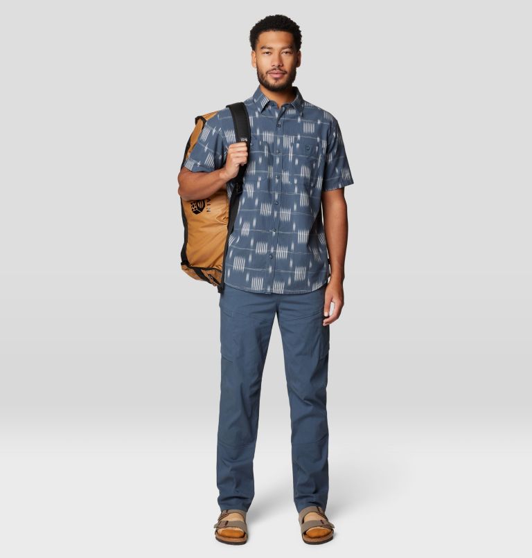 Men's Grove Hide Out Short Sleeve Shirt, Color: Moon Blue Ikat Jacquard, image 5
