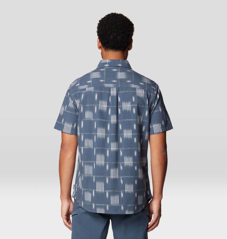 Men's Grove Hide Out Short Sleeve Shirt, Color: Moon Blue Ikat Jacquard, image 2