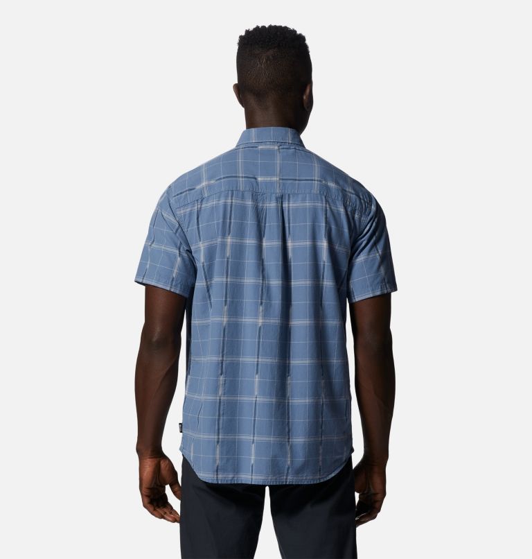 Men's Grove Hide Out Short Sleeve Shirt, Color: Light Zinc Windowpane Ikat, image 2