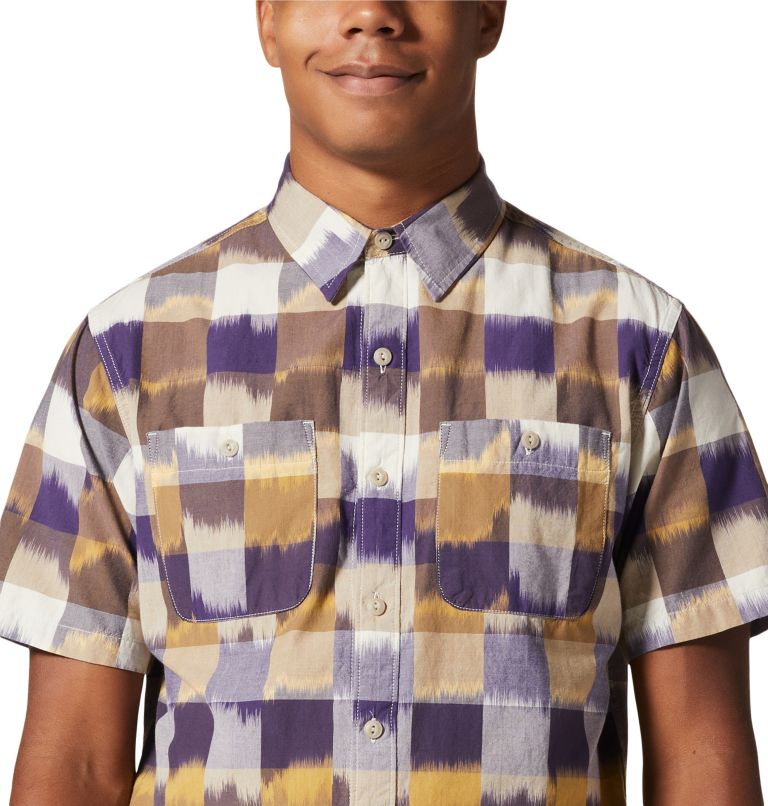 Men's Grove Hide Out Short Sleeve Shirt, Color: Allium IKAT 3 YD Plaid, image 4