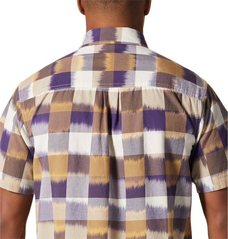Thumbnail: Men's Grove Hide Out Short Sleeve Shirt, Color: Allium IKAT 3 YD Plaid, image 5