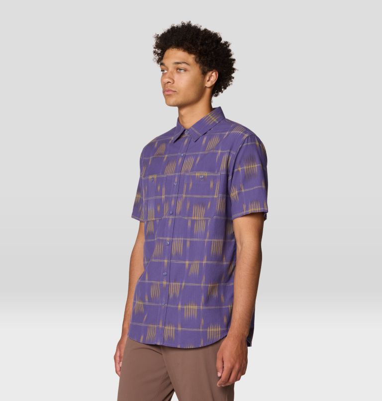 Men's Grove Hide Out Short Sleeve Shirt, Color: Allium Ikat Jacquard, image 5