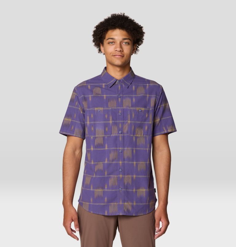Men's Grove Hide Out Short Sleeve Shirt, Color: Allium Ikat Jacquard, image 1