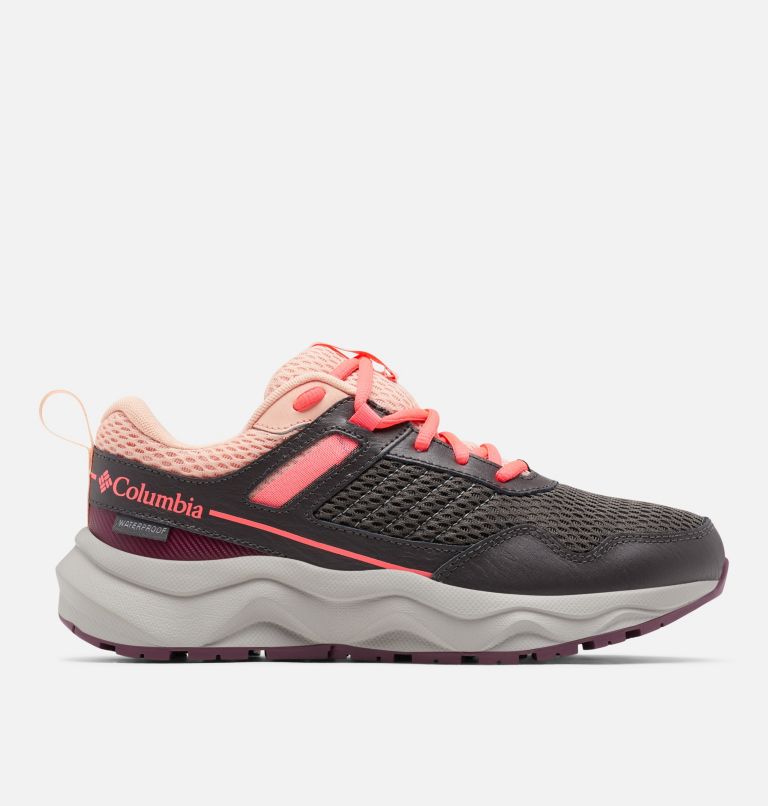 Thumbnail: Women's Plateau Waterproof Shoe, Color: Dark Grey, Neon Sunrise, image 1