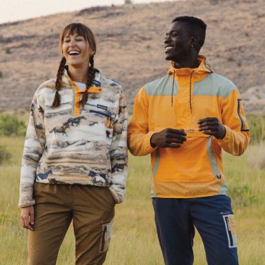 A couple in the colorful Icons gear.