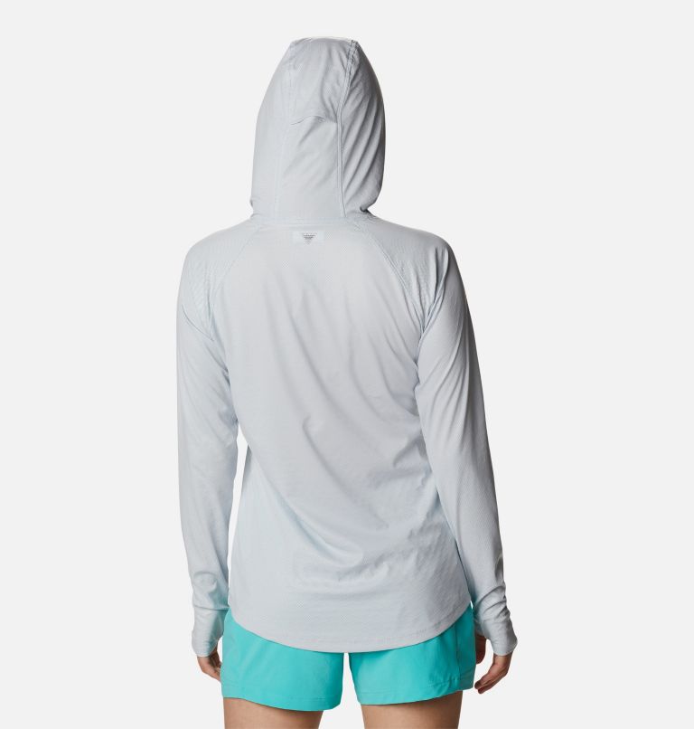 Thumbnail: Women's PFG Tidal Deflector Ice Long Sleeve Hoodie, Color: Cirrus Grey, image 2