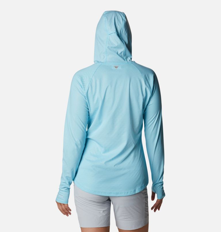 Women's PFG Tidal Deflector Ice Long Sleeve Hoodie, Color: Atoll, image 2