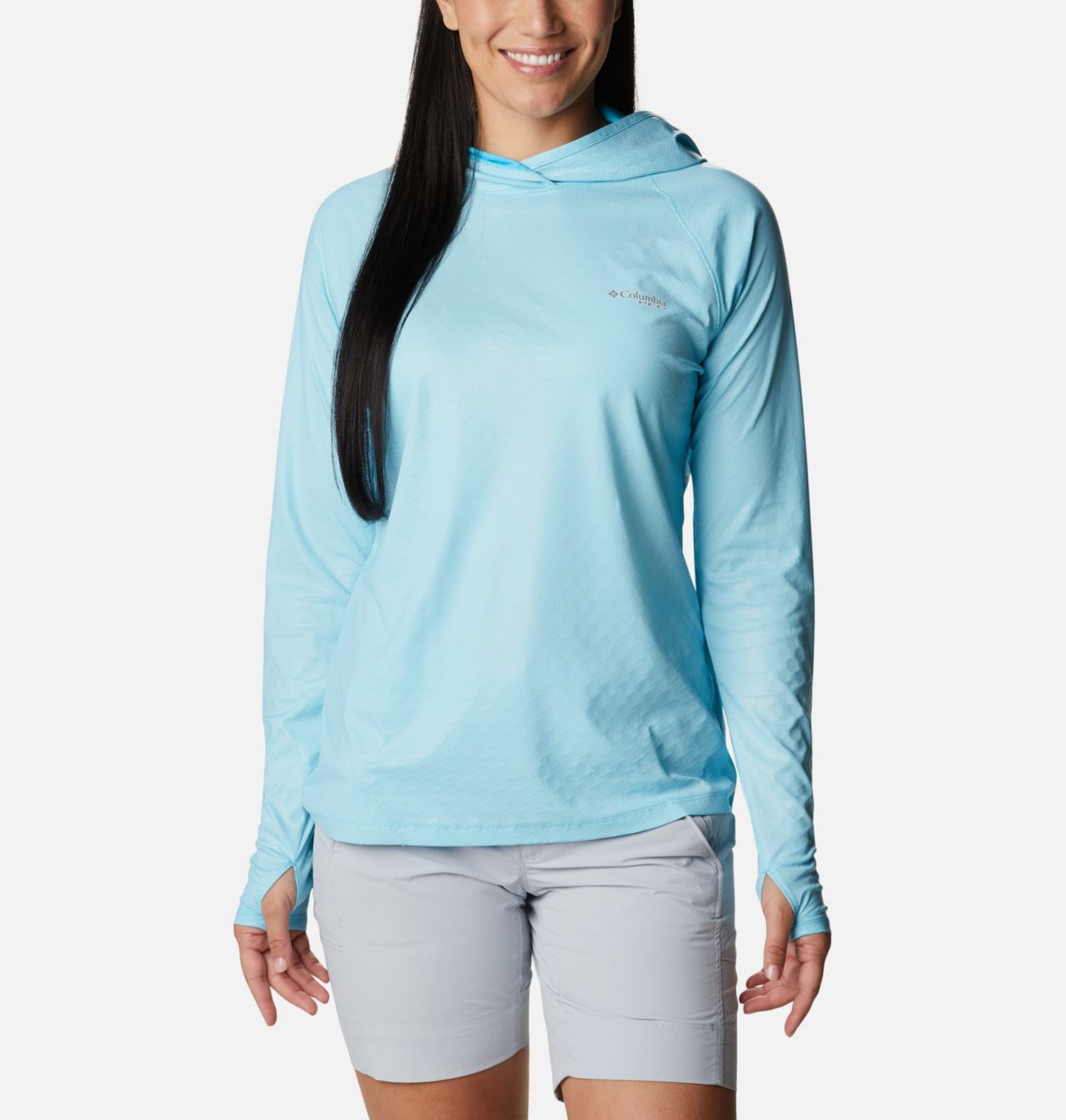 Chandail manches longues à capuchon PFG Tidal Deflector Ice™ Femme 1