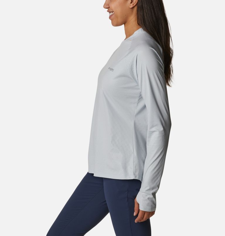Thumbnail: Women's PFG Tidal Deflector Ice Long Sleeve Shirt, Color: Cirrus Grey, image 3