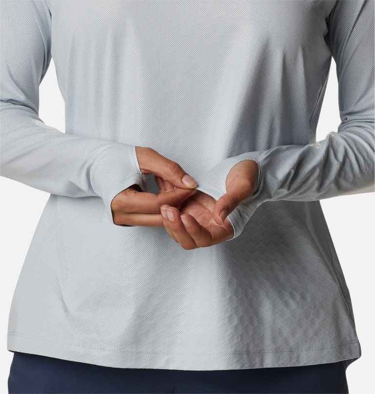 Thumbnail: Women's PFG Tidal Deflector Ice Long Sleeve Shirt, Color: Cirrus Grey, image 6