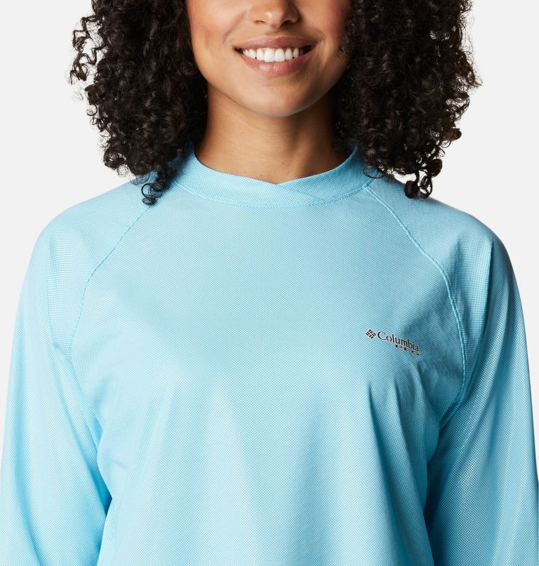Women's PFG Tidal Deflector Ice Long Sleeve Shirt, Color: Atoll, image 4