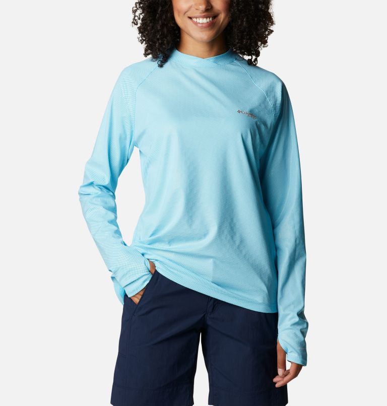 Women's PFG Tidal Deflector Ice Long Sleeve Shirt, Color: Atoll, image 1