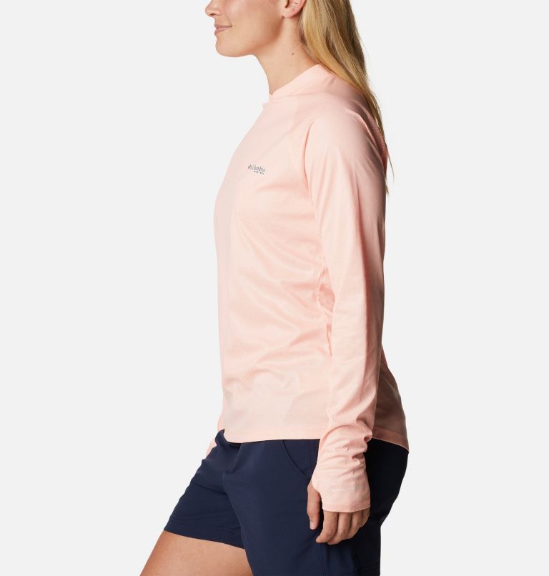 Women's PFG Tidal Deflector Ice Long Sleeve Shirt, Color: Tiki Pink, image 3