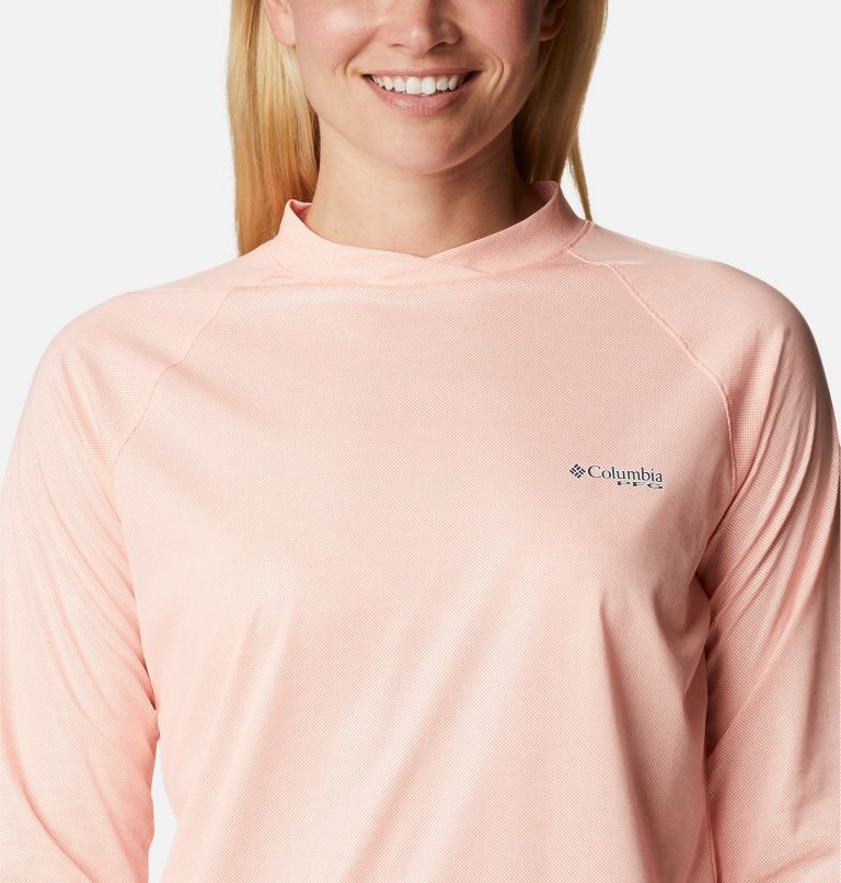 Thumbnail: Women's Tidal Deflector Ice Long Sleeve Shirt, Color: Tiki Pink, image 4