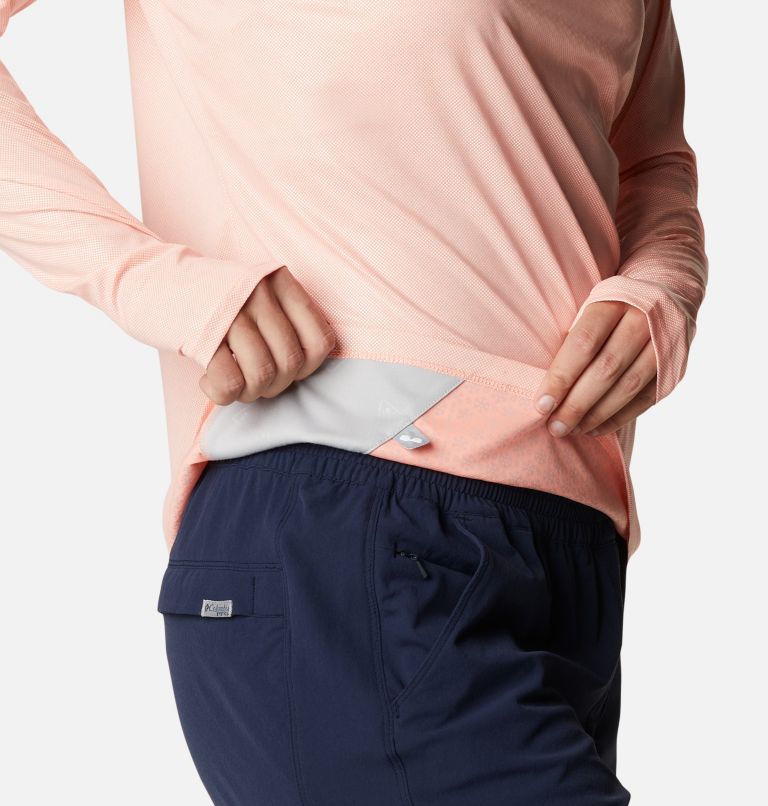 Women's PFG Tidal Deflector Ice Long Sleeve Shirt, Color: Tiki Pink, image 6
