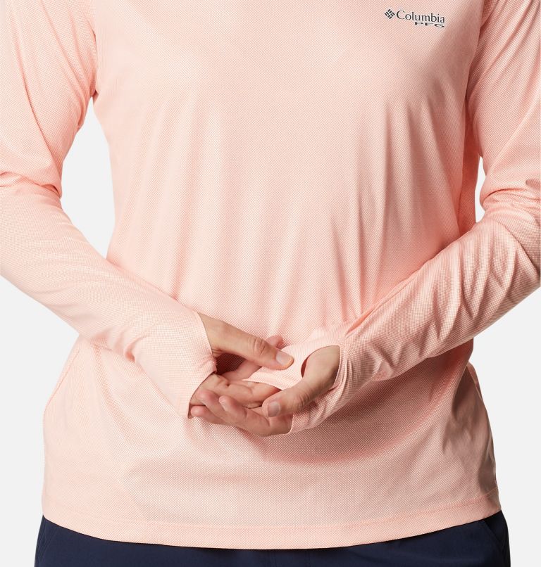 Thumbnail: Women's Tidal Deflector Ice Long Sleeve Shirt, Color: Tiki Pink, image 7