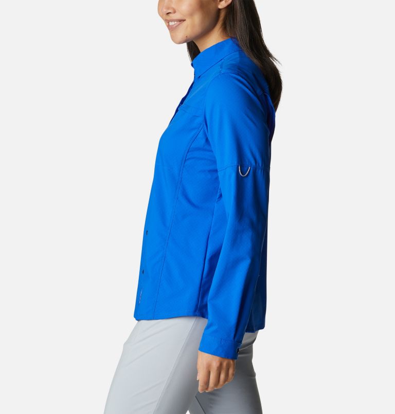 Thumbnail: Women's PFG Cool Release Long Sleeve Woven Shirt, Color: Blue Macaw, image 3