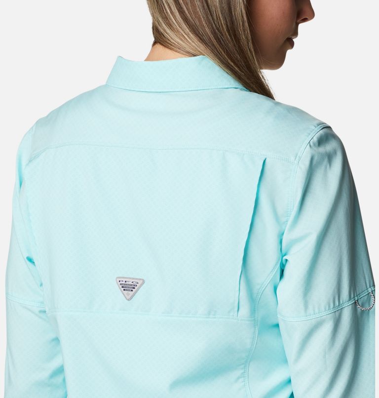 Women's PFG Cool Release Long Sleeve Woven Shirt, Color: Gulf Stream, image 7