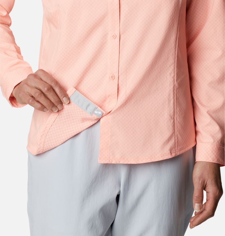 Thumbnail: Women's PFG Cool Release Long Sleeve Woven Shirt, Color: Tiki Pink, image 6