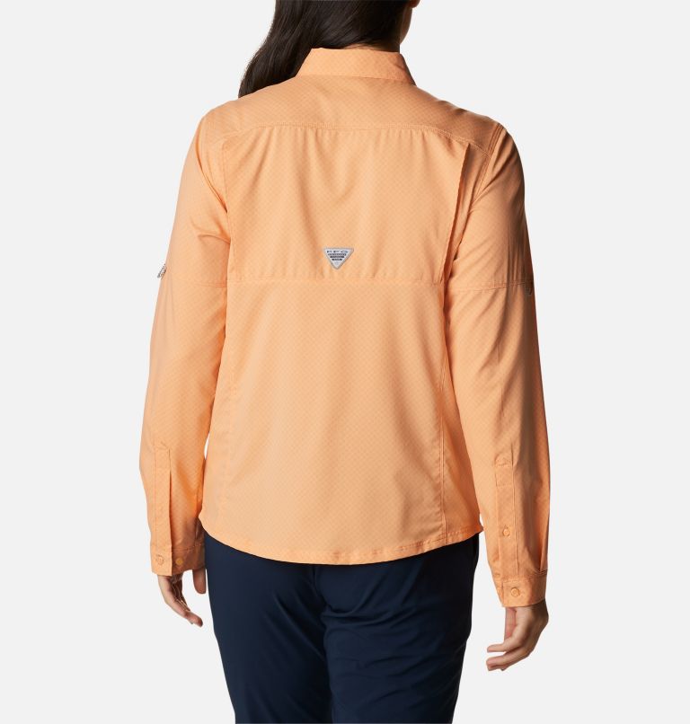 Women's PFG Cool Release Long Sleeve Woven Shirt, Color: Bright Nectar, image 2