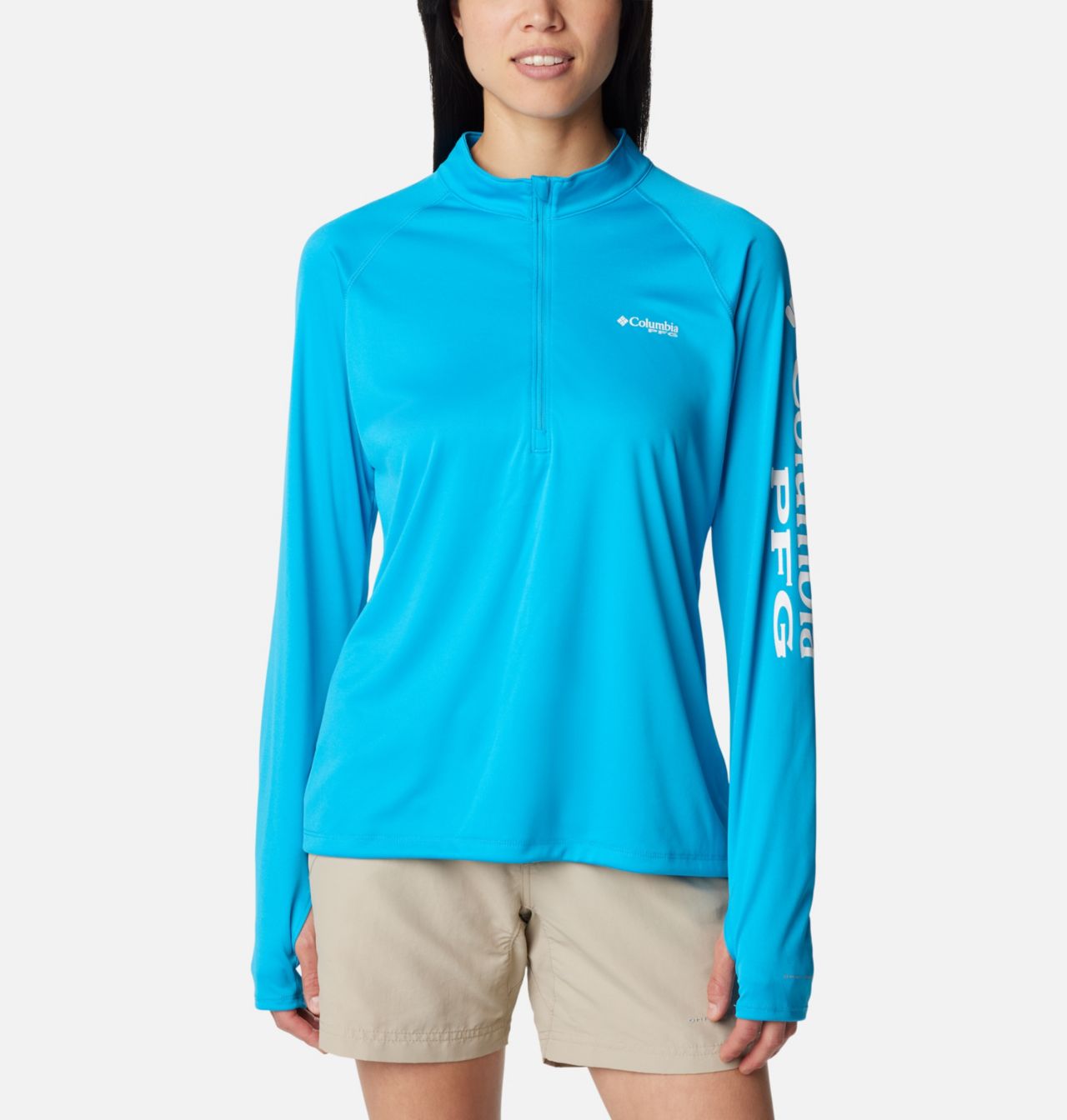 Women's PFG Tidal Tee™ Quarter Zip Long Sleeve Shirt 1